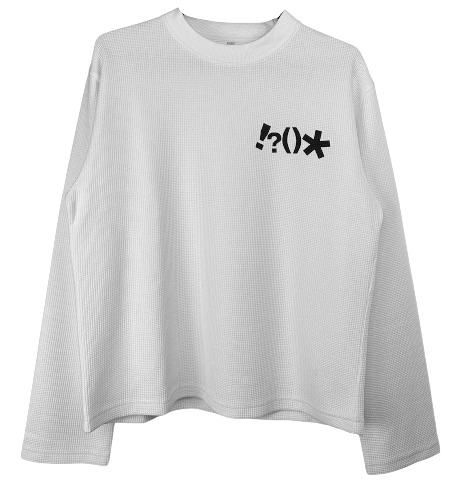 Waffle sweater white