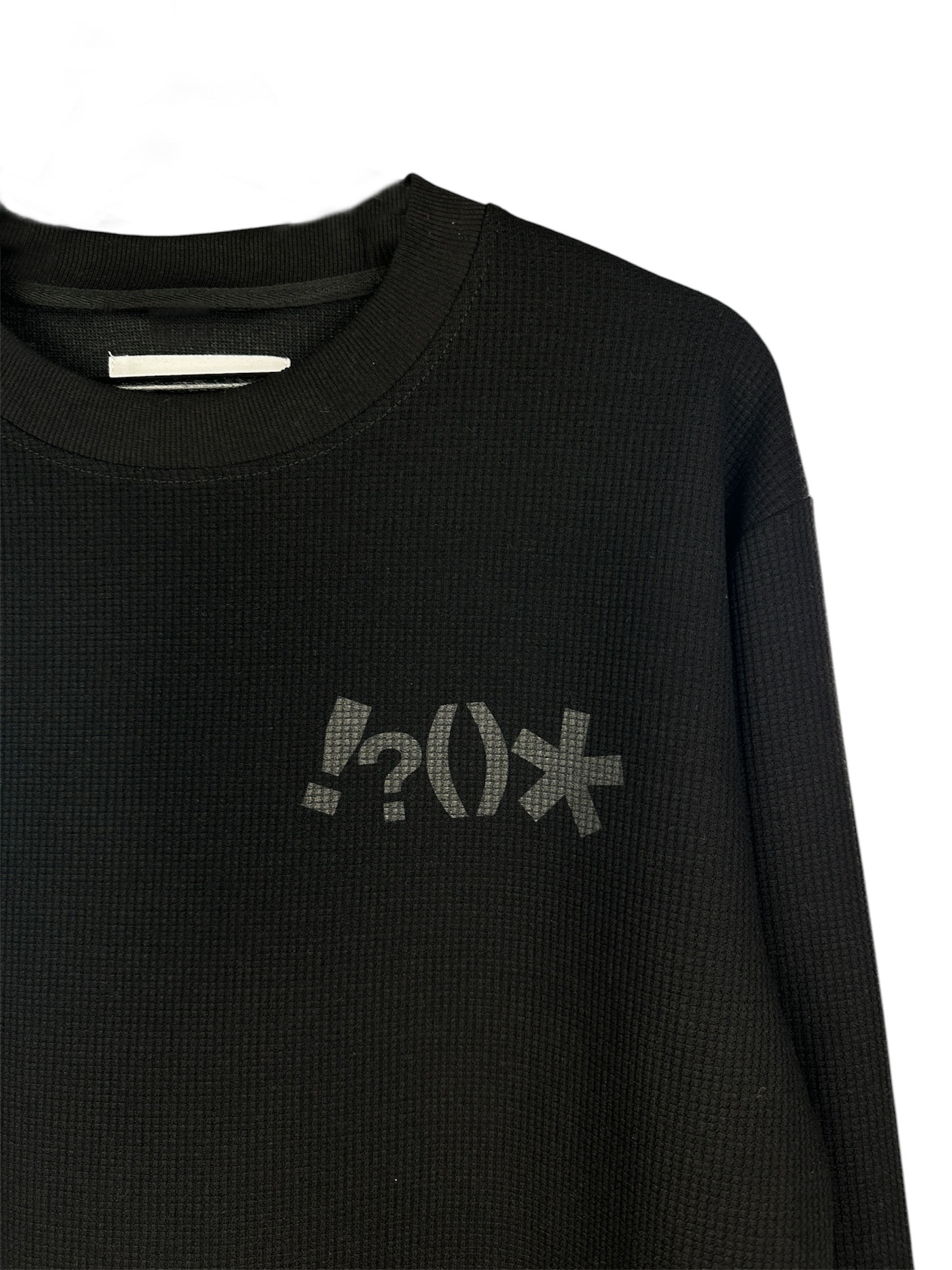 Waffle sweater black