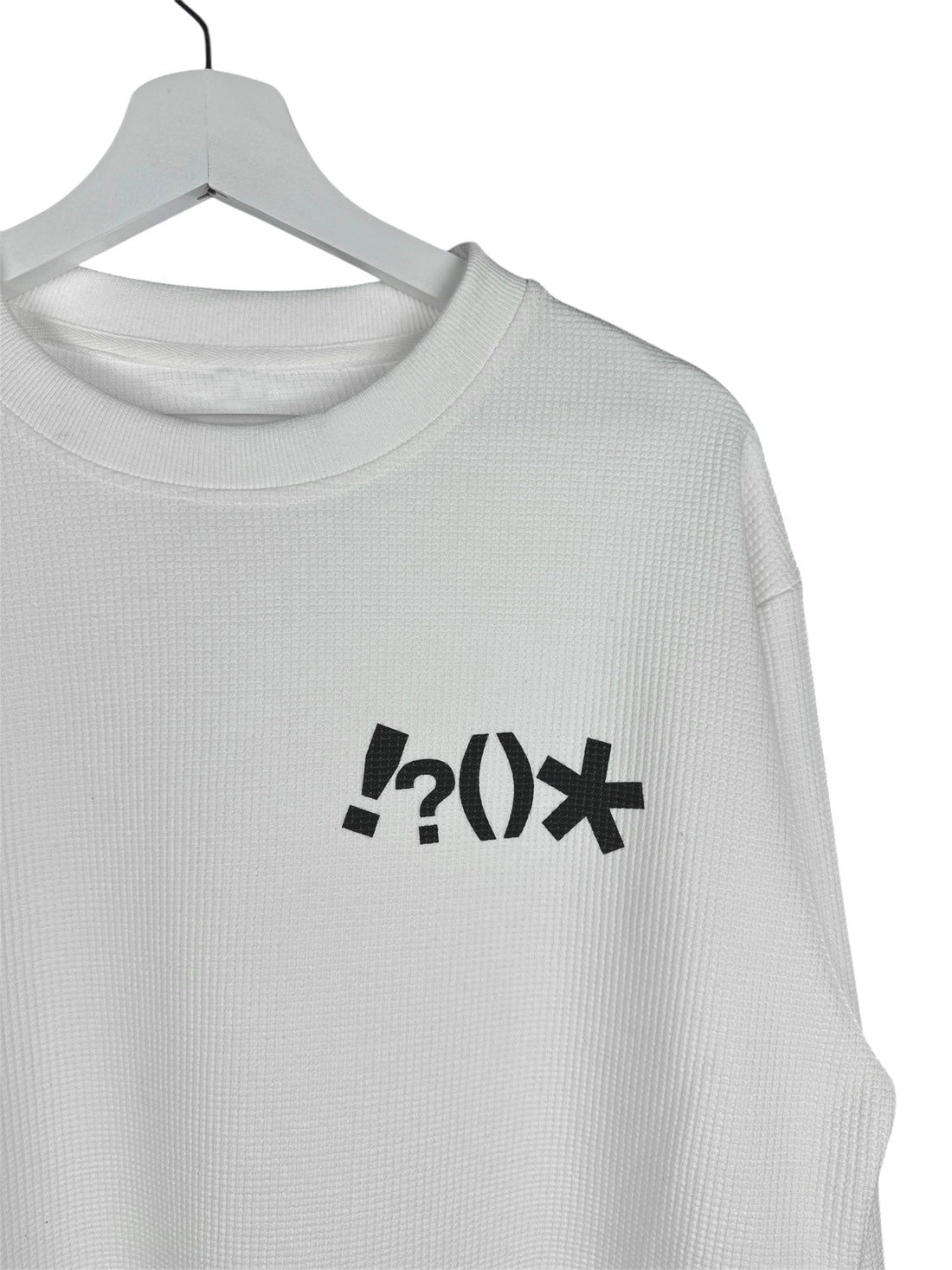 Waffle sweater white