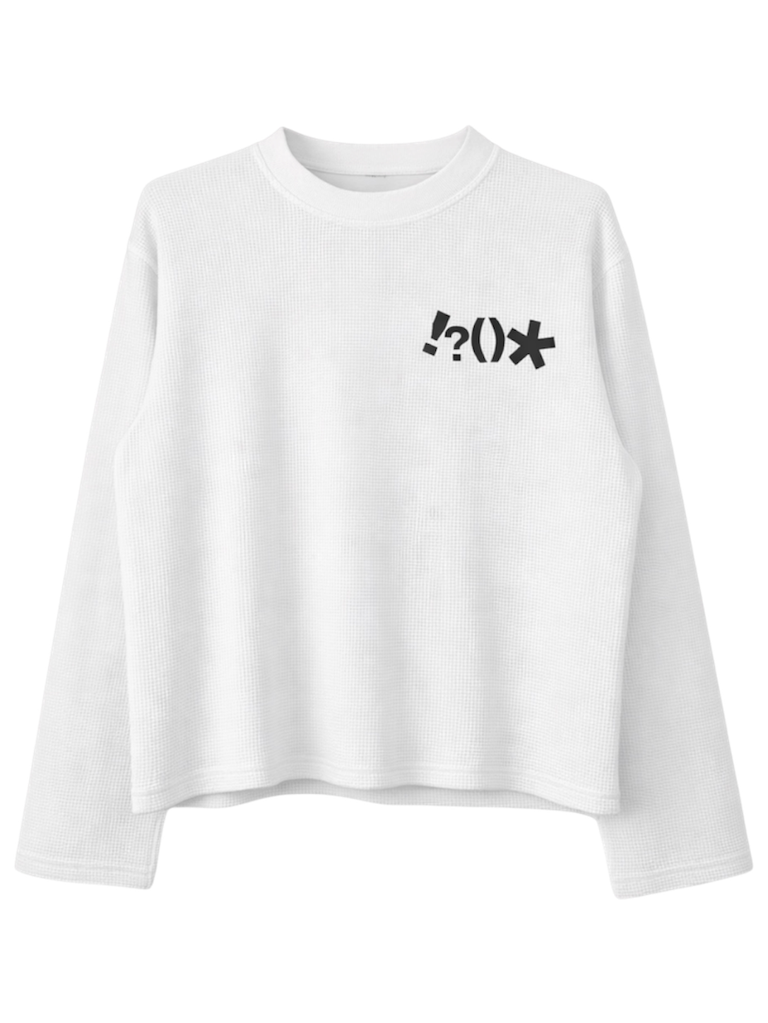 Waffle sweater white