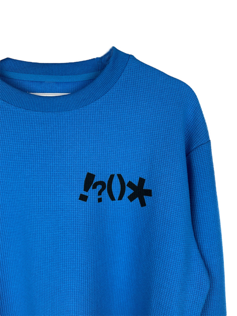 Waffle sweater blue