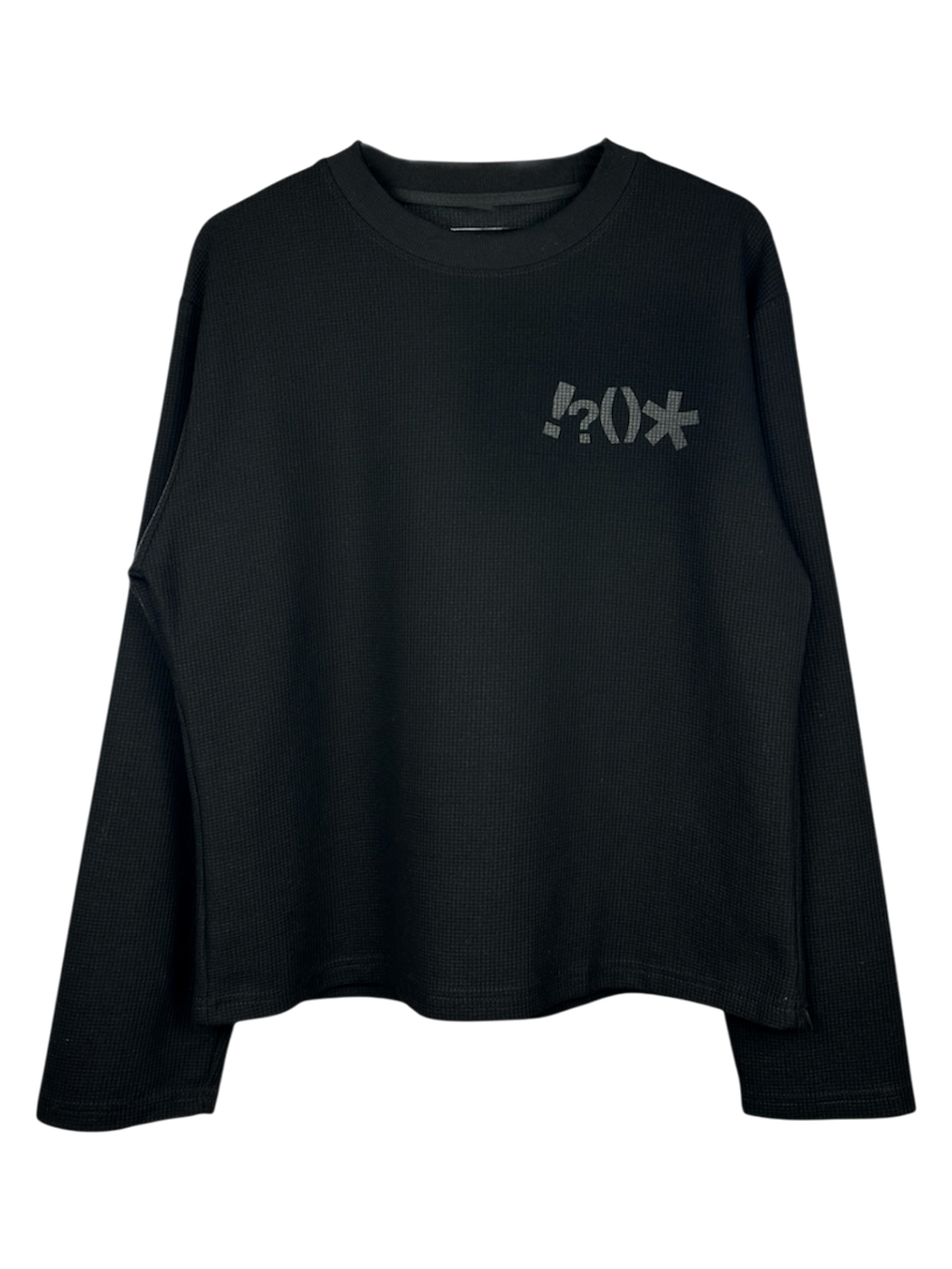 Waffle sweater black
