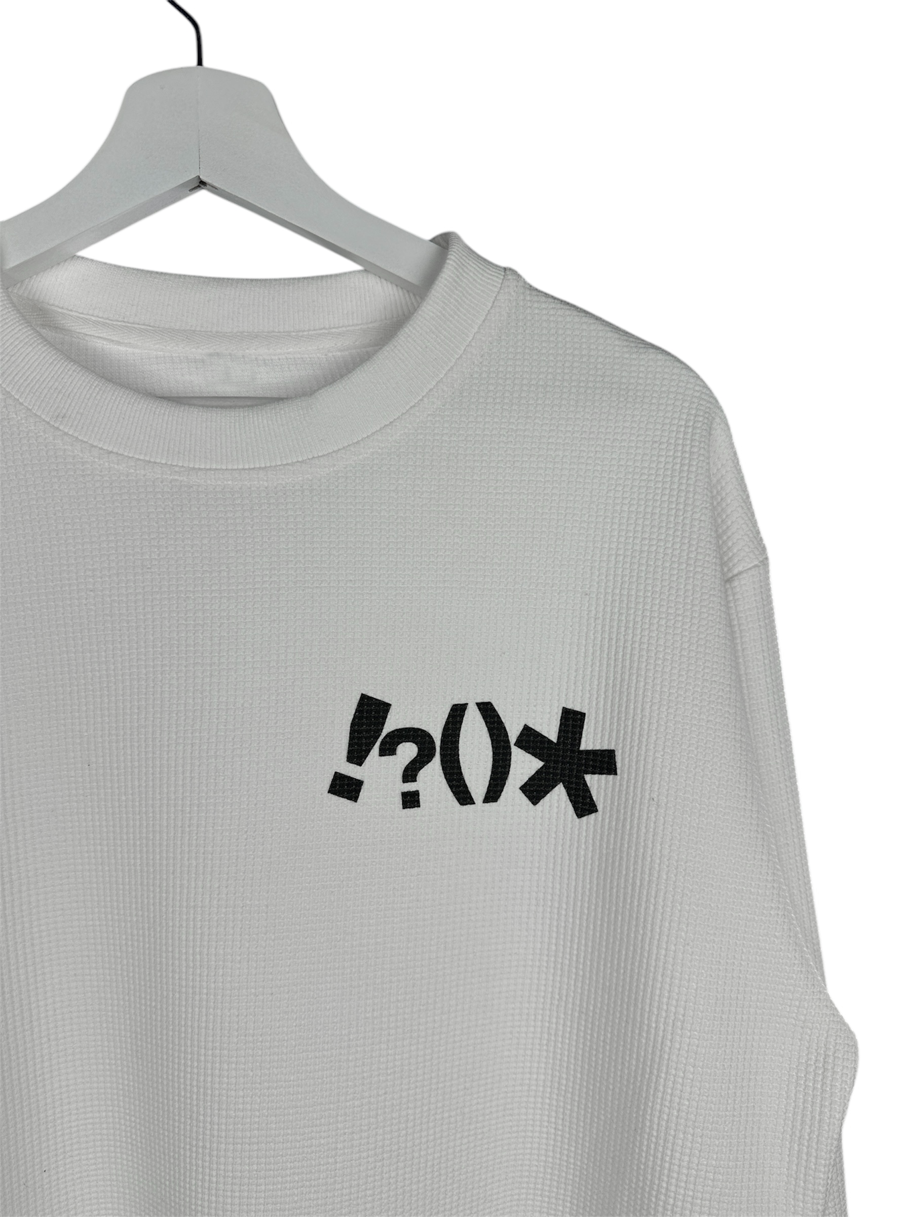 Waffle sweater white