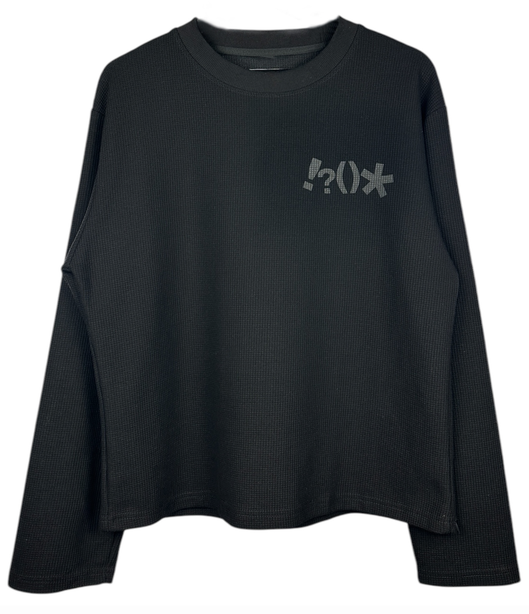 Waffle sweater black