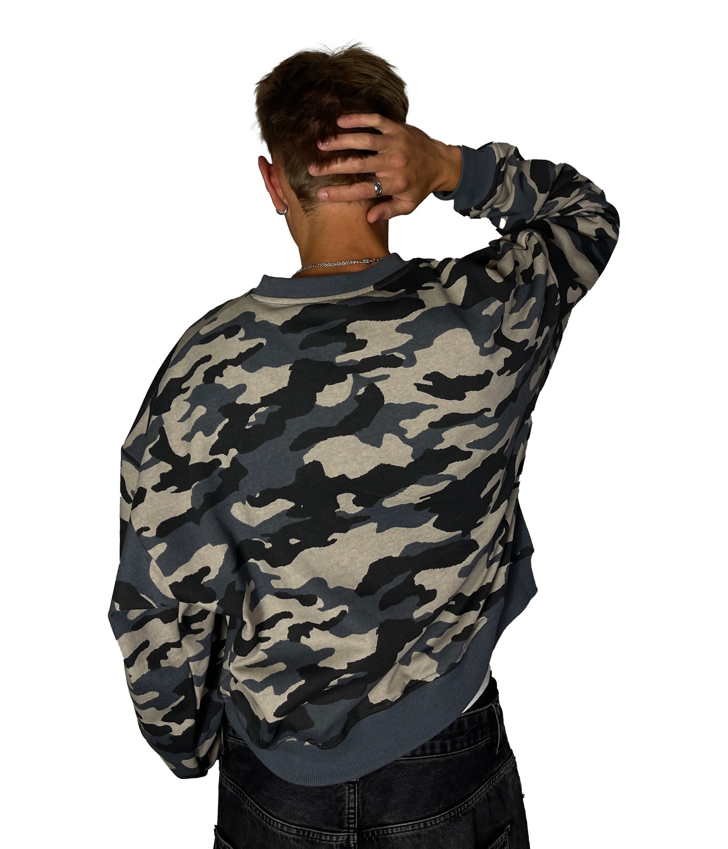 Camo Sweater blau